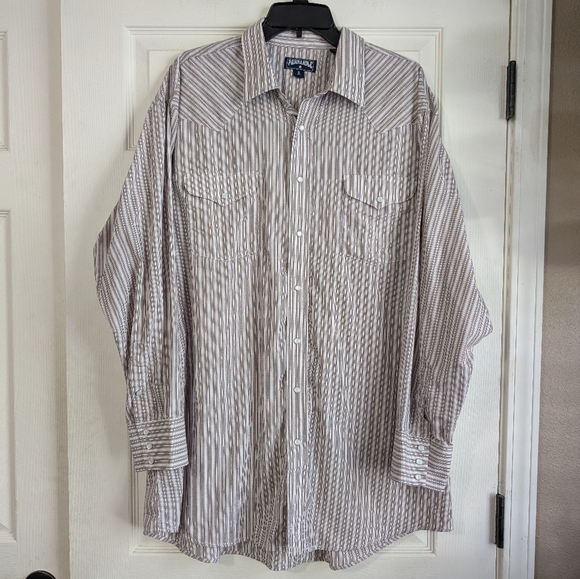 Panhandle Other - Vintage Striped Panhandle Pearl Snap Shirt Size 18/36